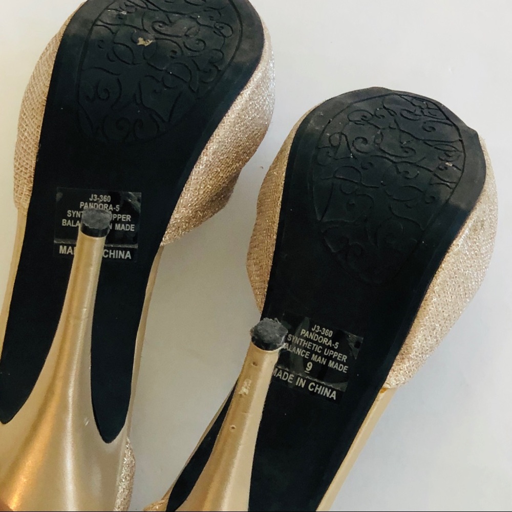 🎉DE Blossom Collection Gold Platform Heels - Women’s 9 - Picture 6 of 7